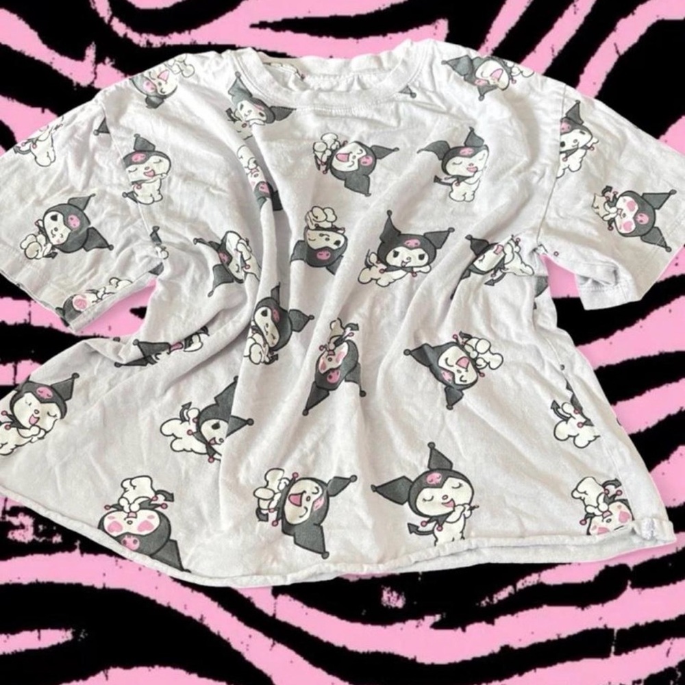 Woman's White & Pink Kuromi Graphic Tee